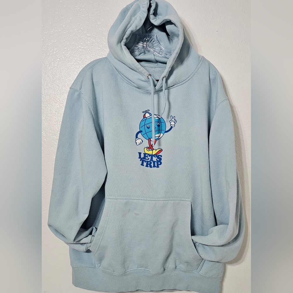 Sturiolo “Let’s Trip” Graphic Hoodie Light Blue Size Large Merch